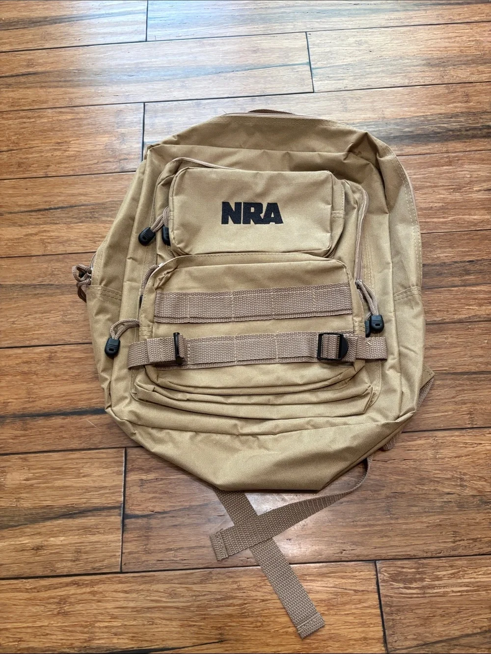 National Rifle Association NRA Backpack 15”X 12” Tan Tactical Gear Beige